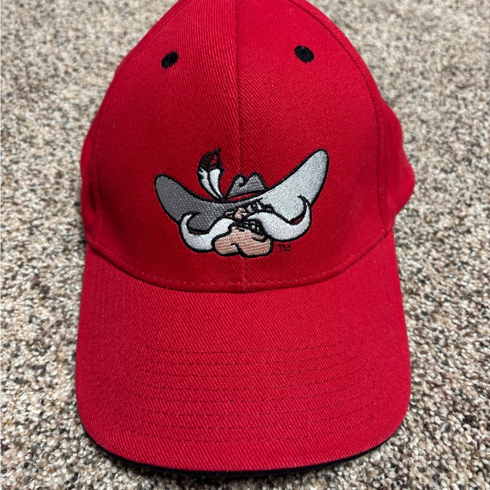 Hey Reb! UNLV Rebels Retired Mascot Flex Velcro Baseball Hat Cap Red